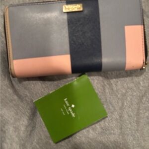 Kate Spade Pink and Blue Colorblock Wallet